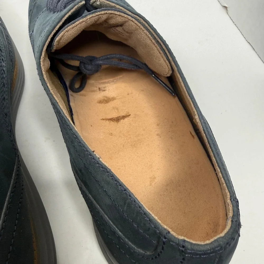 Cole Haan Original Grand Short Wing Oxford Men 10.5 M Navy Blue Nubuck C26473
